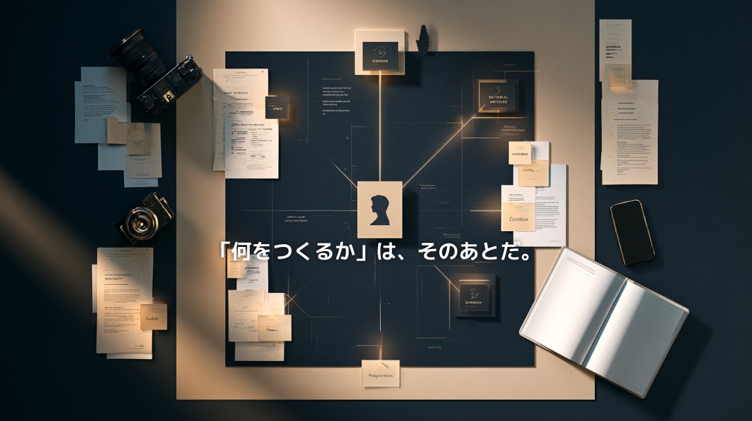 ターゲット像を中心に、映像・記事・SNSへ届けるコンテンツ企画を設計するワークスペース