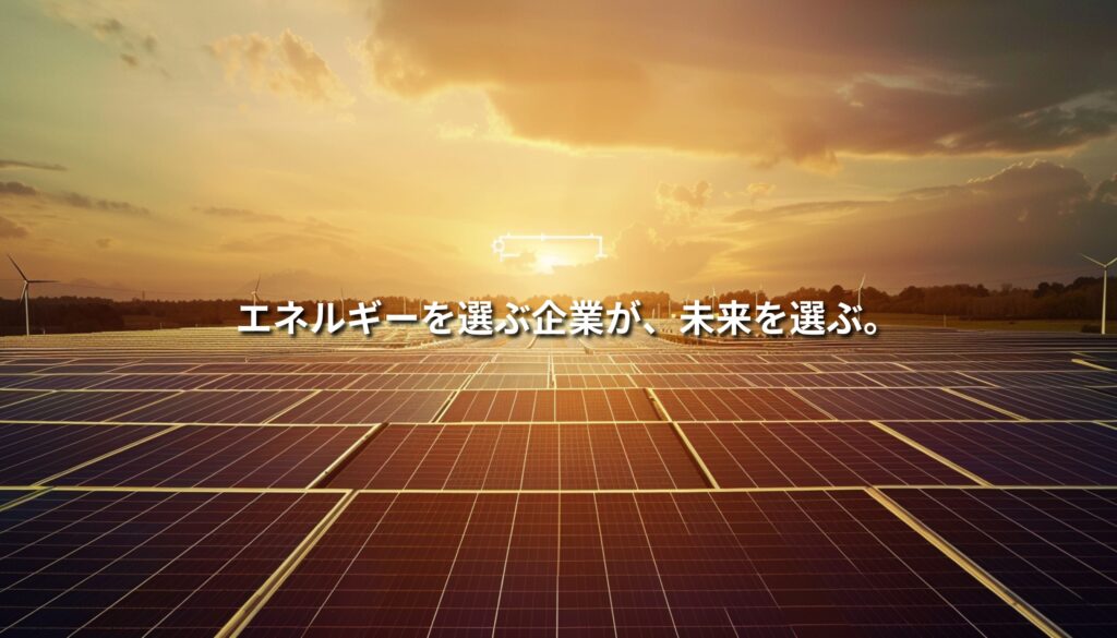 夕日の光が差し込む太陽光発