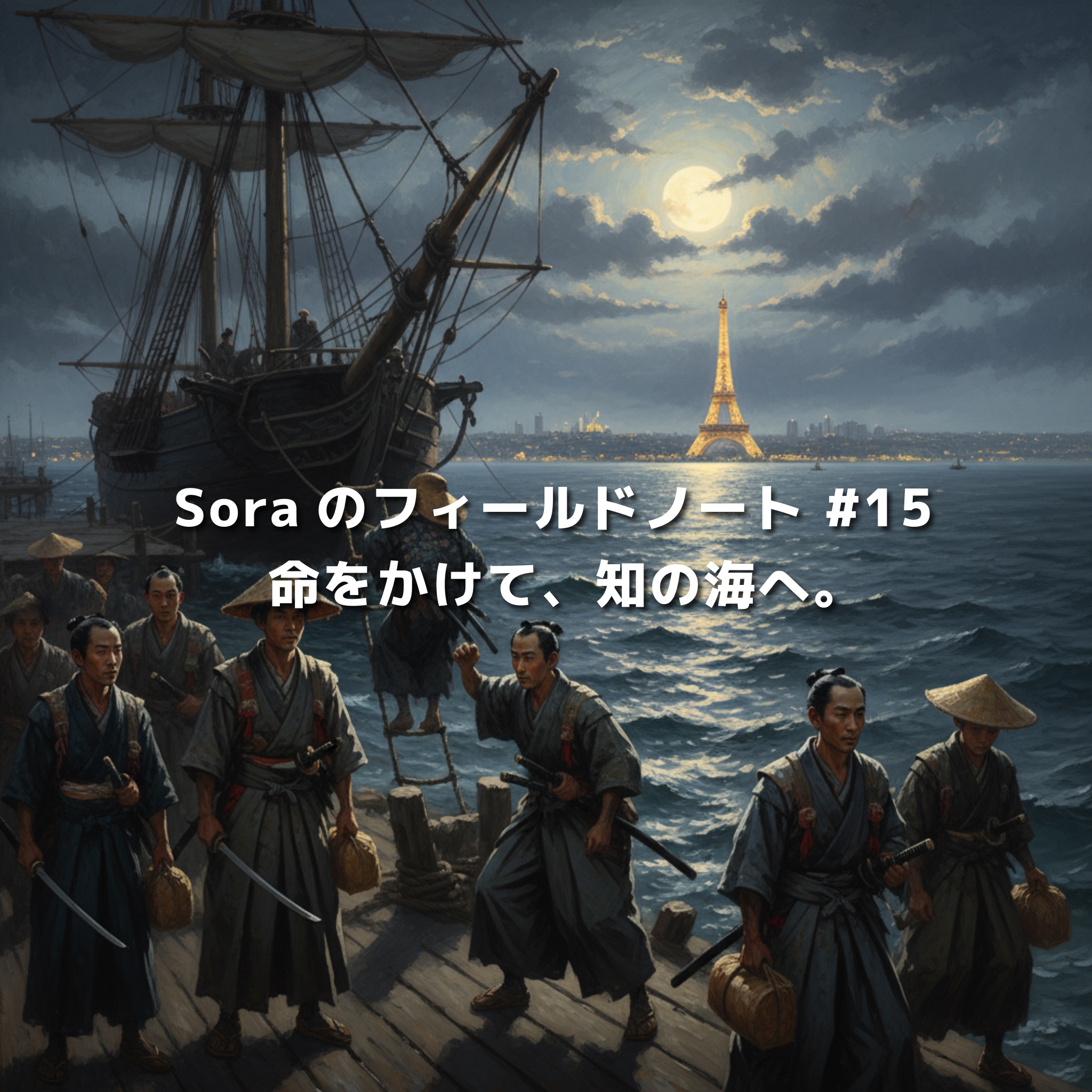 薩摩スチューデントたちが乗船し、知を求めて海を渡る。Soraのフィールドノート #15『命をかけて、知の海へ。』のキービジュアル