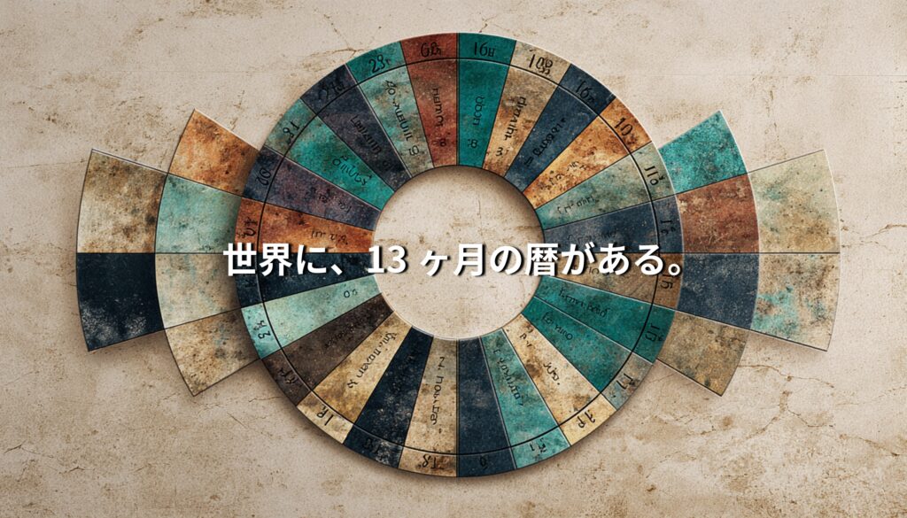 13ヶ月で構成された暦を円環状に表現した象徴的なビジュアル